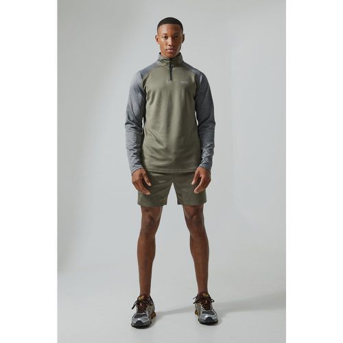 Ensemble de sport avec top à col montant et short - MAN Active - S - Boohooman - Modalova