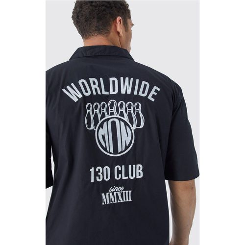 Chemise en popeline à imprimé Worldwide Club - S - Boohooman - Modalova