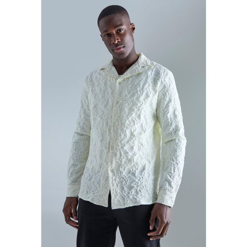 Chemise texturée à manches longues et imprimé fleuri - S - Boohooman - Modalova