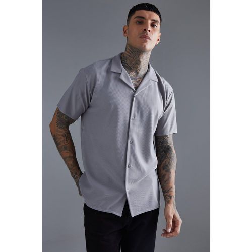 Chemise oversize côtelée à manches courtes - S - Boohooman - Modalova