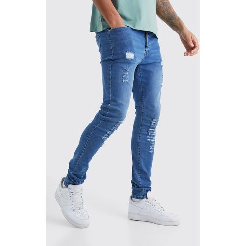 Tall Skinny Jeans With All Over Rips - Boohooman - Modalova