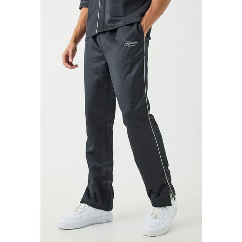 Pantalon satiné à ourlet fendu - L - Boohooman - Modalova