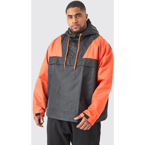 Plus Oversized Man Half Zip Hooded Windbreaker - - XXXL - Boohooman - Modalova