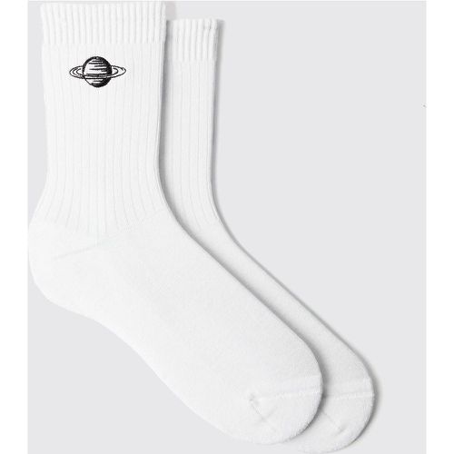 Chaussettes à broderie espace - ONE SIZE - Boohooman - Modalova