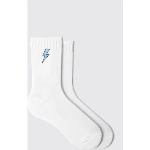 Chaussettes à broderie smiley - ONE SIZE - Boohooman - Modalova