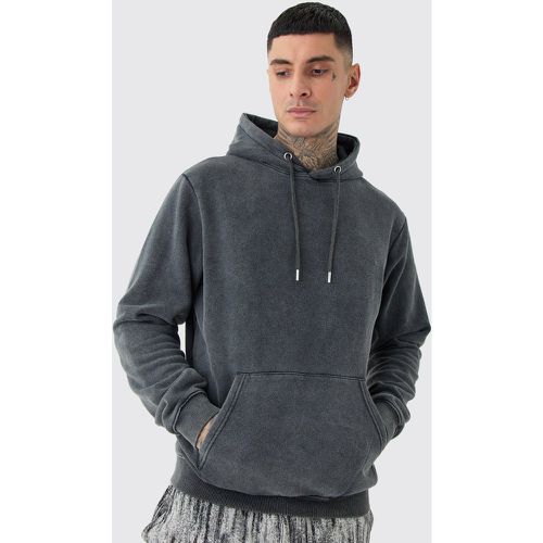 Tall Acid Wash Over Head Hoodie - Boohooman - Modalova