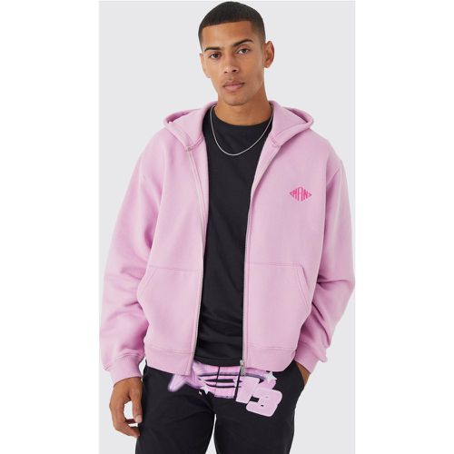 Sweat à capuche oversize zippé - MAN homme - M - Boohooman - Modalova