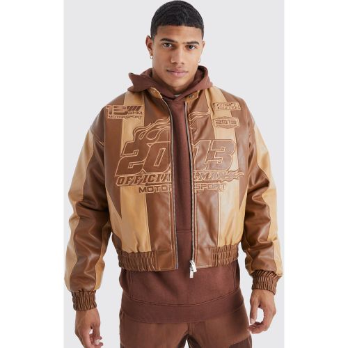 Veste de moto oversize à empiècement homme - L - Boohooman - Modalova