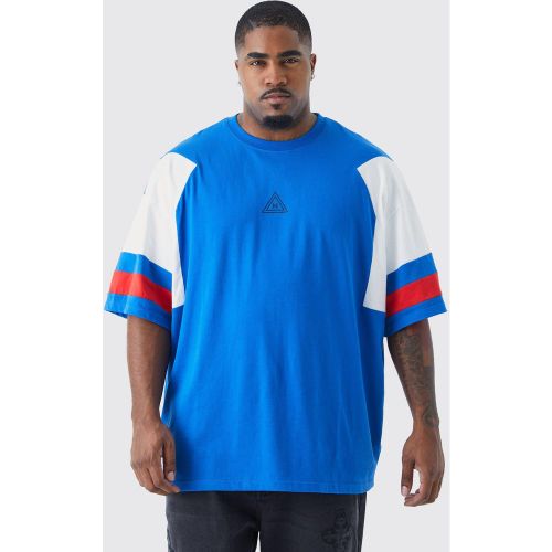 Grande taille - T-shirt oversize color block à logo - XXL - Boohooman - Modalova