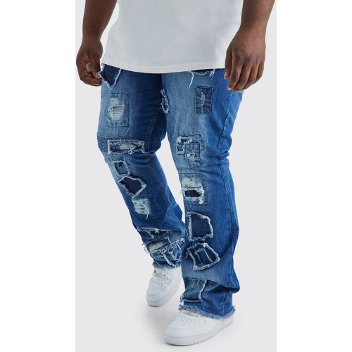 Grande taille - Jean flare slim déchiré - Boohooman - Modalova