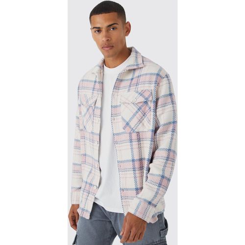 Chemise texturée à carreaux - XS - Boohooman - Modalova