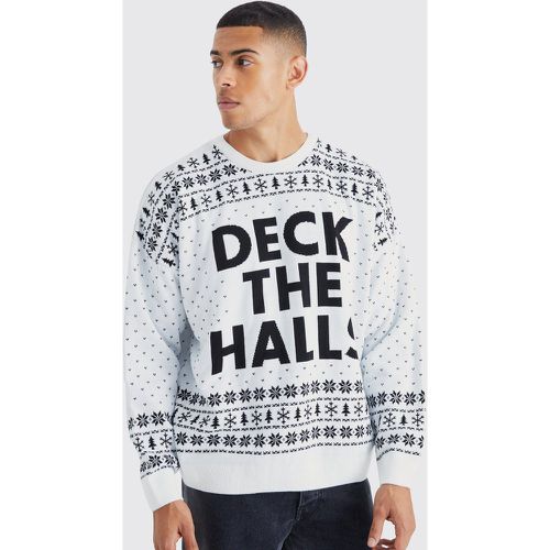 Pull de Noël oversize à slogan - S - Boohooman - Modalova