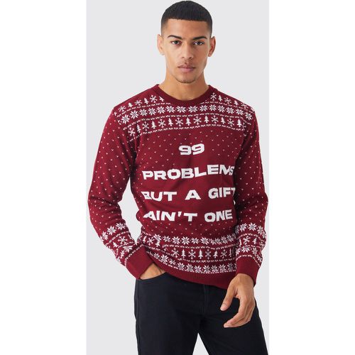 Pull de Noël à slogan 99 Problems - M - Boohooman - Modalova