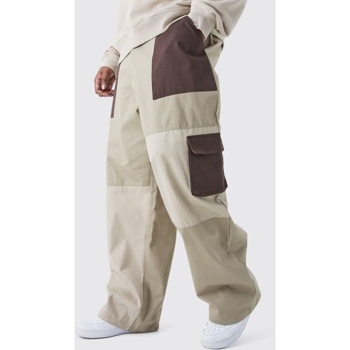 Grande taille - Pantalon cargo color block - Boohooman - Modalova