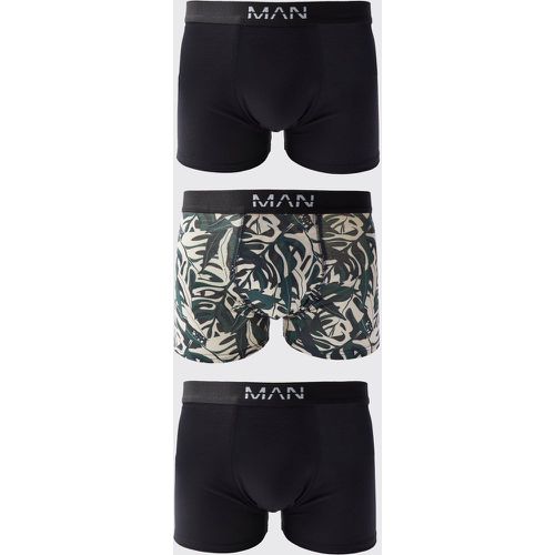 Lot de 3 boxers à imprimé feuilles - L - Boohooman - Modalova