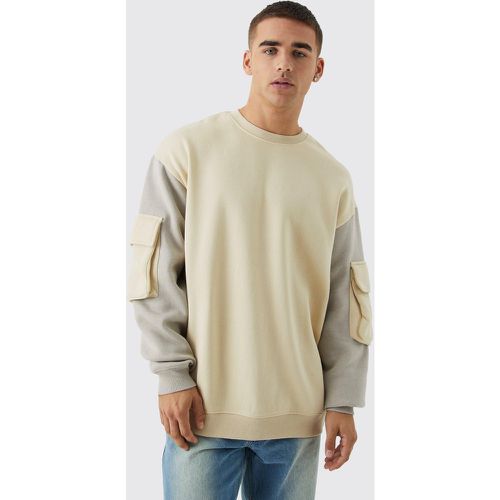 Sweat oversize cargo color block - S - Boohooman - Modalova