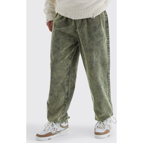 Pantalon large en velours côtelé délavé - - 28R - Boohooman - Modalova