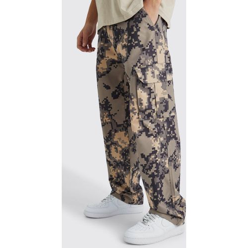 Pantalon cargo large imprimé camouflage - 28 - Boohooman - Modalova