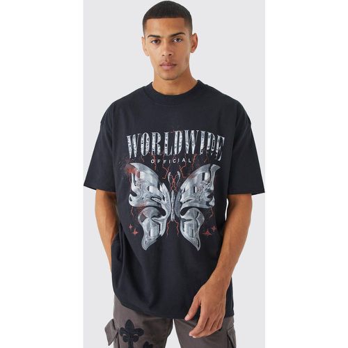 T-shirt oversize imprimé Worldwide - M - Boohooman - Modalova