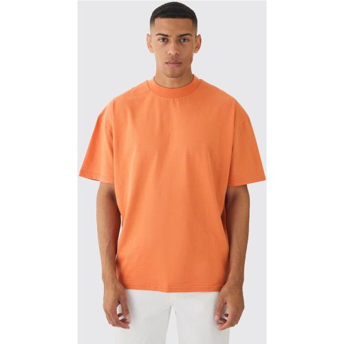 T-shirt oversize épais imprimé à col montant - S - Boohooman - Modalova