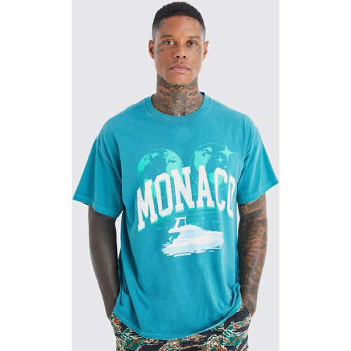 T-shirt oversize à imprimé Monaco - Boohooman - Modalova