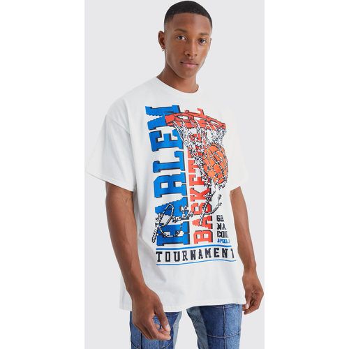 T-shirt oversize imprimé tournoi de basket - Boohooman - Modalova