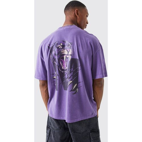 T-shirt oversize délavé imprimé tigre - Boohooman - Modalova