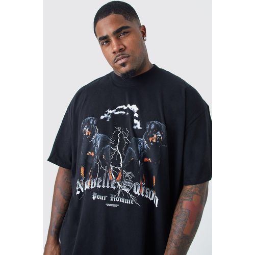 Grande taille - T-shirt oversize imprimé Rottweiler - - XXXL - Boohooman - Modalova