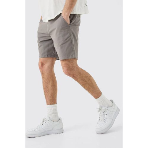 Fixed Waist Grey Slim Fit Chino Shorts - Boohooman - Modalova
