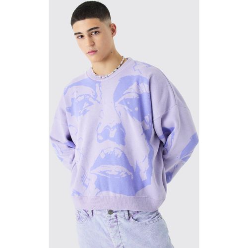 Pull oversize à motif jacquard - L - Boohooman - Modalova