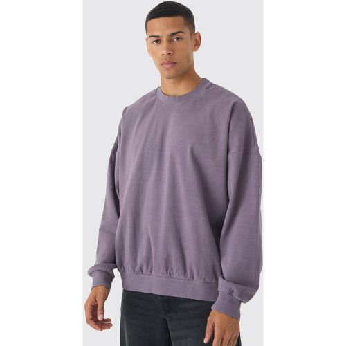 Sweat oversize épais côtelé délavé - S - Boohooman - Modalova