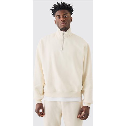 Sweat oversize à col zippé homme - M - Boohooman - Modalova