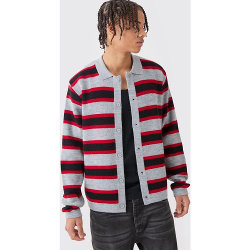 Chemise oversize rayée à manches longues homme - S - Boohooman - Modalova