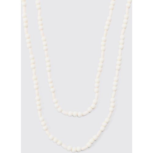 Pearl Multi Layer Chain Necklace In White - Boohooman - Modalova