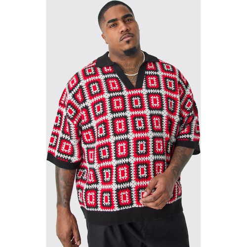 Grande taille - Polo oversize en crochet - XXXL - Boohooman - Modalova