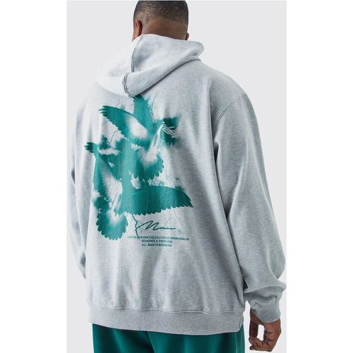 Grande taille - Sweat à capuche oversize à imprimé colombe homme - - XXXL - Boohooman - Modalova