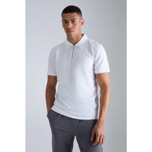 Polo cintré à col zippé - XL - Boohooman - Modalova