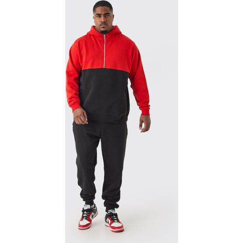 Plus Slim Fit Colour Block Half Zip Tracksuit - - XXXL - Boohooman - Modalova