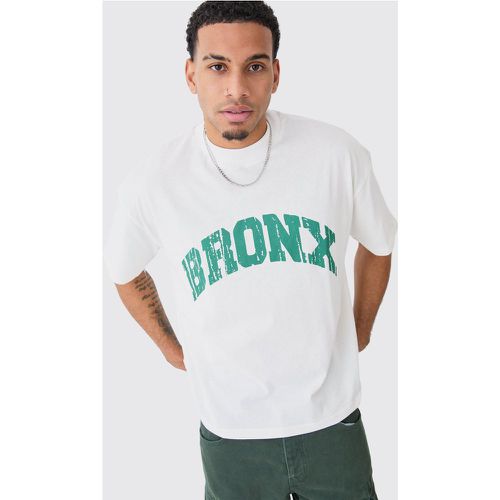 T-shirt oversize à col montant et slogan Bronx - XS - Boohooman - Modalova