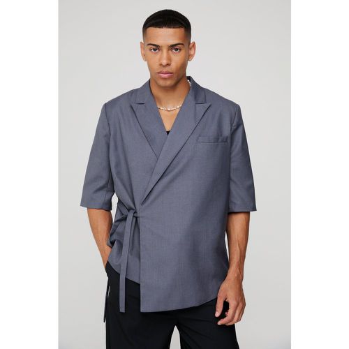 Blazer oversize noué à manches courtes - 34 - Boohooman - Modalova