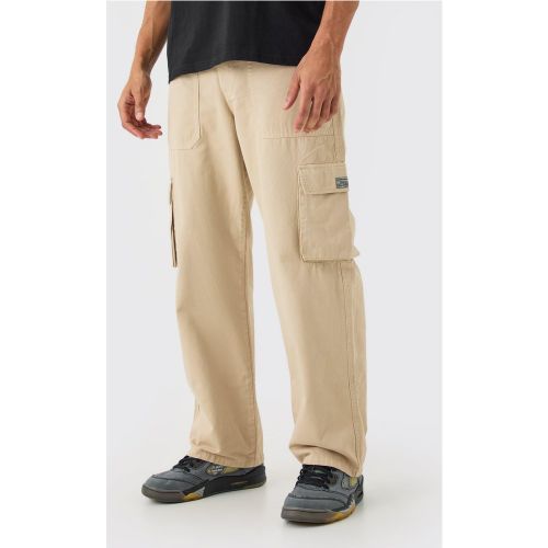 Pantalon cargo zippé à taille fixe - XS - Boohooman - Modalova
