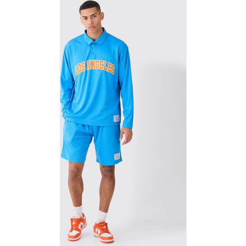 Ensemble oversize universitaire en mesh et short - S - Boohooman - Modalova