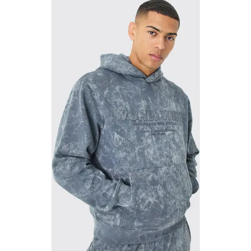 Sweat à capuche oversize délavé - S - Boohooman - Modalova