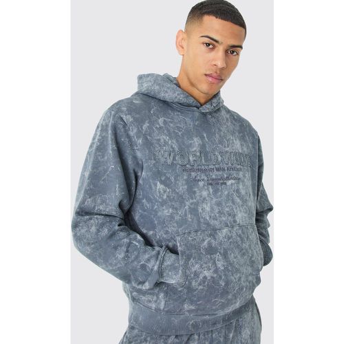 Sweat à capuche oversize délavé - XS - Boohooman - Modalova