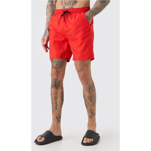 Tall - Short de bain mi-long uni - L - Boohooman - Modalova