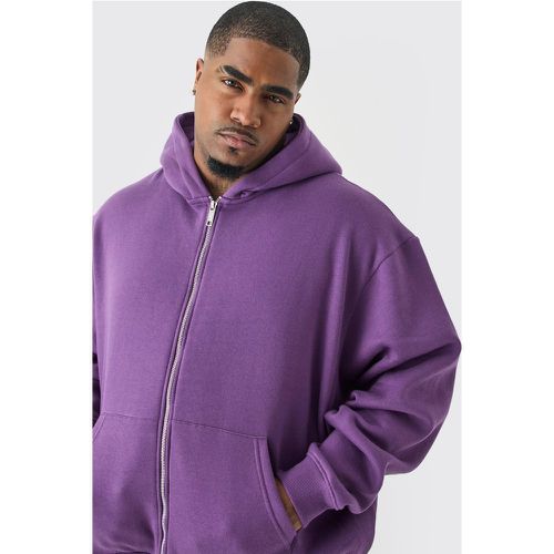 Grande taille - Sweat à capuche oversize zippé homme - XXL - Boohooman - Modalova