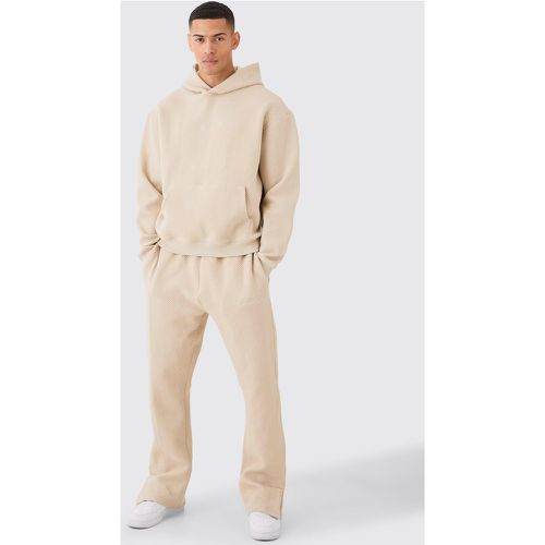 Oversized Boxy Quilted Embroided Hooded Tracksuit - Boohooman - Modalova