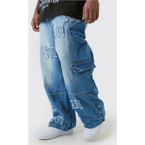 Grande taille - Jean cargo baggy à écusson BM homme - 40 - Boohooman - Modalova