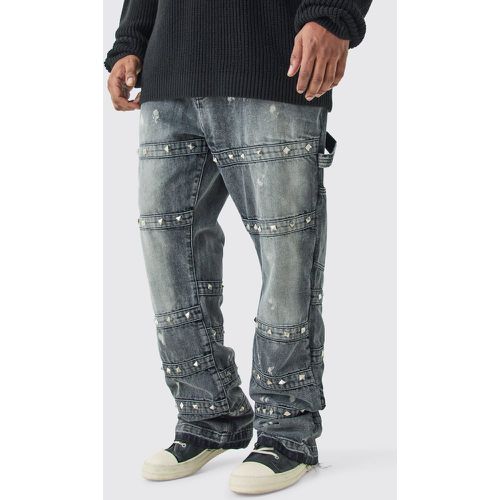 Plus Slim Rigid Flare Embellished Strap Detail Jeans - Boohooman - Modalova