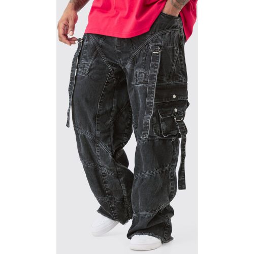 Grande taille - Jean baggy à bretelles et boucles homme - 38 - Boohooman - Modalova